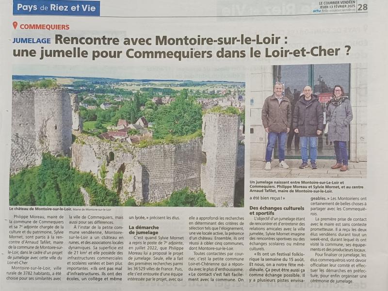 Article presse jumelage